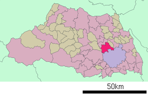 Lage Ageos in der Präfektur