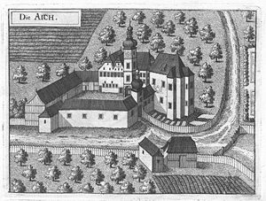 Schloss Aich um 1674, Stich von G.M.Vischer