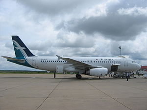 Airbus A320 der Silk Air am Flughafen Siem Reap