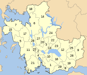 Aitoloakarnania municipalities numbered.svg