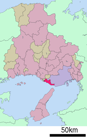 Lage Akashis in der Präfektur