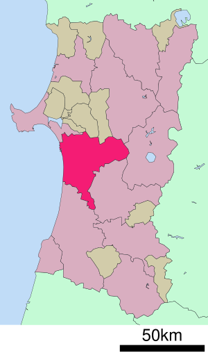 Lage Akitas in der Präfektur