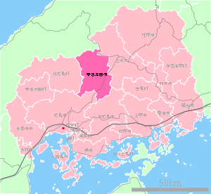 Lage Akitakatas in der Präfektur