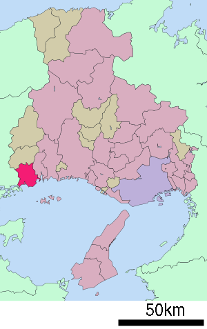 Lage Akōs in der Präfektur