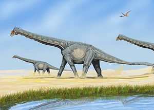 Lebendrekonstruktion von Alamosaurus, einem Lithostrotia Nordamerikas