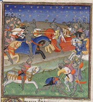 Schlacht von Teba, Miniatur aus dem 15. Jahrhundert