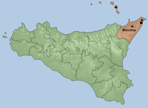 Karte Erzbistum Messina-Lipari-Santa Lucia del Mela