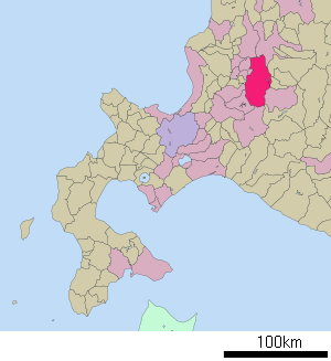 Lage Ashibetsus in der Präfektur