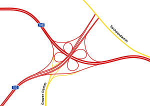 Übersichtskarte Autobahnkreuz Schöneberg