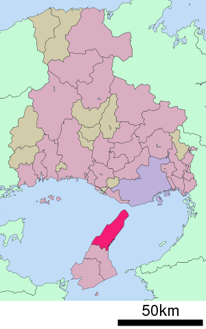 Lage Awajis in der Präfektur