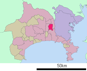Lage Ayases in der Präfektur