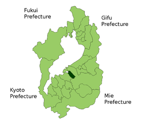 Lage Azuchis in der Präfektur