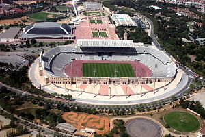 Das Estadi Olímpic Lluis Companys auf dem Montjuïc