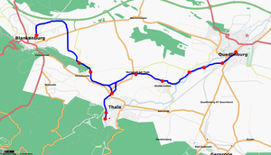 Strecke der Bahnstrecke Blankenburg–Quedlinburg