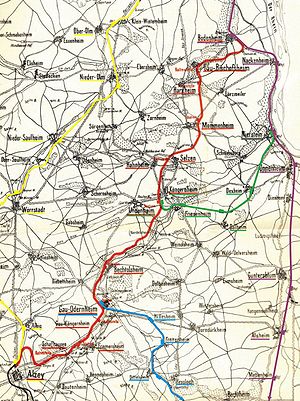 Strecke der Bahnstrecke Nierstein–Undenheim-Köngernheim