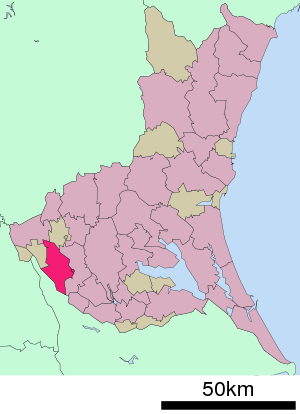 Lage Bandōs in der Präfektur