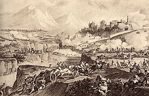 Schlacht von Rovereto am 4. September 1796, zeitgenössischer Kupferstich vom Anfang des 19. Jahrhunderts
