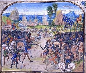 Darstellung der Schlacht bei Maupertuis um 1400