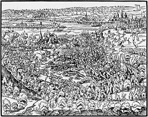 Die Schlacht im Schwaderloh aus der Chronik des Johannes Stumpf