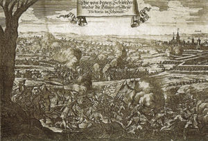 Ansicht der Schlacht bei Helsingborg aus einem deutschen Kupferstich