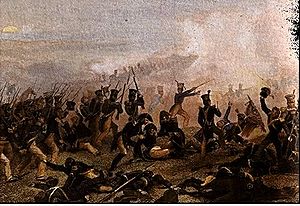 Amerikanische Infanterie während der Schlacht