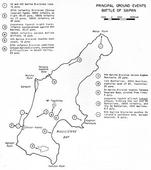 Karte der Schlacht um Saipan
