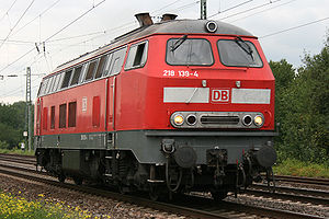 Lok der Baureihe 218 in Stuttgart