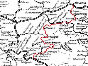 Strecke der Bahnstrecke Bautzen–Bad Schandau