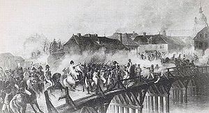 Napoleon im Gefecht auf der Brücke über die Aube bei Arcis-sur-Aube