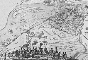 Belagerung Von RigaKupferstich von Adam Pérelle (1638–1695)