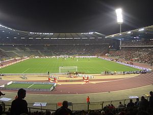 Stadion während des Länderspiels Belgien-Spanien am 8. Oktober 2005
