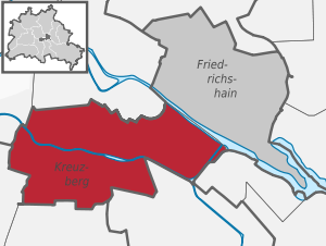 Kreuzberg auf der Karte von Friedrichshain-Kreuzberg