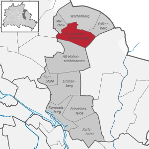 Neu-Hohenschönhausen auf der Karte von Lichtenberg
