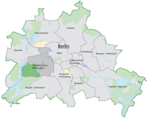 Lage des Bezirks Charlottenburg-Wilmersdorf in Berlin