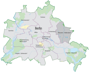 Lage des Bezirks Marzahn-Hellersdorf in Berlin