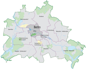 Lage des Bezirks Mitte in Berlin