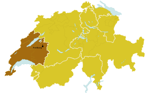 Karte Bistum Lausanne, Genf und Freiburg