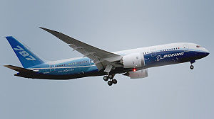 Eine Boeing 787-8 in Boeing-Hausfarben