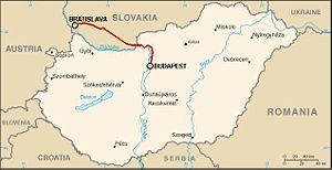 Strecke der Bahnstrecke Bratislava–Budapest