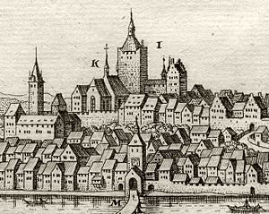 Frühere Burg Breisach (Ausschnitt aus dem Merian-Stich)