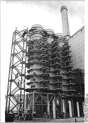 Entschwefelungsanlage des Kraftwerks im Jahr 1988