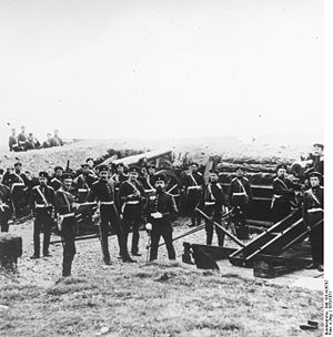 Preußische Artillerie während der Belagerung von Paris.