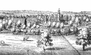 Burg Brome als Ausschnitt des Merian-Kupferstichs von Brome 1654