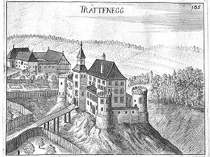 Burg Trattenegg um 1670 (Stich von G.M.Vischer)