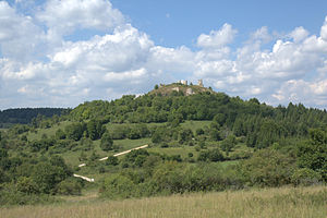 Burgruine Hohenburg - Ansicht des Burgberges aus südöstlicher Richtung