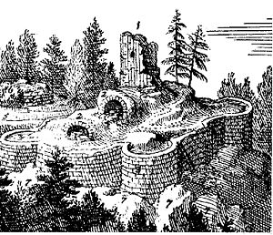 Burgruine Mitterberg im Jahre 1673