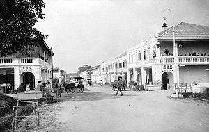 Straßenszene in Pematang Siantar, 1910