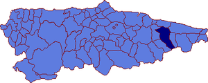 Asturien, Position von Cangas de Onís hervorgehoben