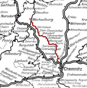 Strecke der Chemnitztalbahn