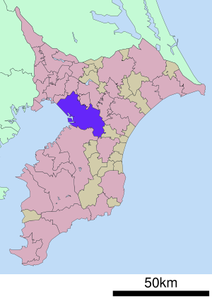 Lage Chibas in der Präfektur